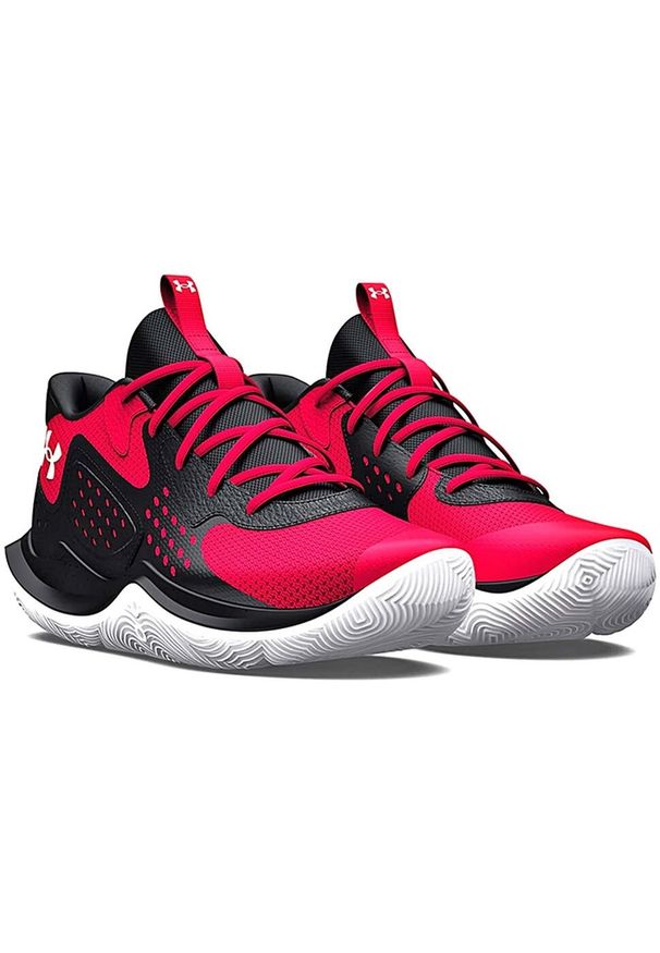 Under Armour - Buty do koszykówki męskie UNDER ARMOUR JET'23 JET'23 dodatek skóry. Kolor: czerwony. Materiał: skóra. Sport: koszykówka