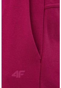 4f - 4F spodnie damskie kolor fioletowy gładkie. Kolor: fioletowy. Materiał: dzianina. Wzór: gładki