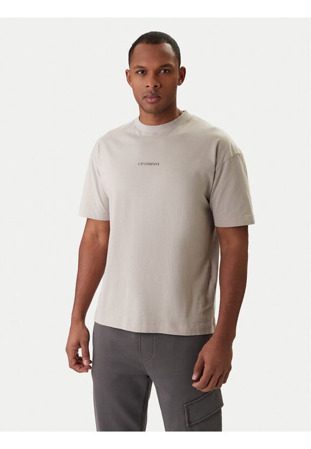 C.P. Company T-Shirt 20CMTS087A005100W Beżowy Regular Fit. Kolor: beżowy. Materiał: bawełna