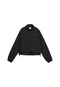Puma - Damska rozpinana kurtka z tkaniny HER o luźnym kroju PUMA. Kolor: czarny, szary, wielokolorowy, fioletowy. Materiał: tkanina. Sport: bieganie #1