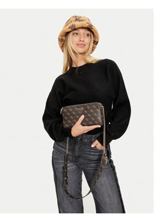 Guess Torebka HWEQG9 51012 Brązowy. Kolor: brązowy. Materiał: skórzane