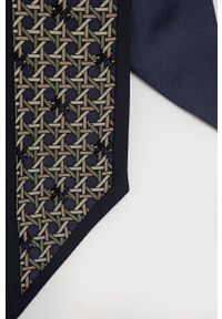 Tory Burch apaszka jedwabna kolor granatowy wzorzysta. Kolor: niebieski. Materiał: jedwab #2