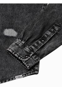 Ombre Clothing - Koszula męska z długim rękawem K567 - czarna - XL. Kolor: czarny. Materiał: jeans, bawełna. Długość rękawa: długi rękaw. Długość: długie. Styl: klasyczny #3