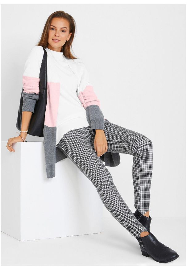 bonprix - Długi sweter rozpinany, długi rękaw. Kolor: biały. Długość rękawa: długi rękaw. Długość: długie