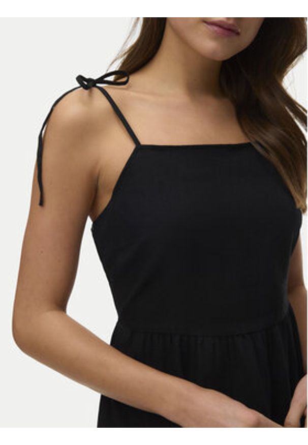 Vero Moda Sukienka letnia Mymilo 10340527 Czarny Regular Fit. Kolor: czarny. Materiał: wiskoza. Sezon: lato
