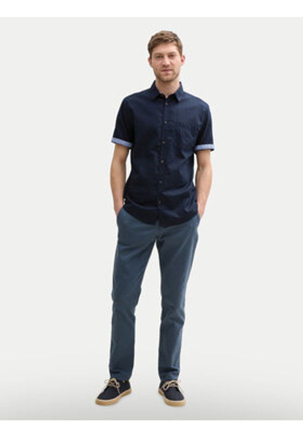 Tom Tailor Koszula 1045098 Granatowy Regular Fit. Kolor: niebieski. Materiał: bawełna