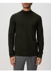 Reserved - Sweter z wiskozą - ciemnozielony. Kolor: zielony. Materiał: wiskoza