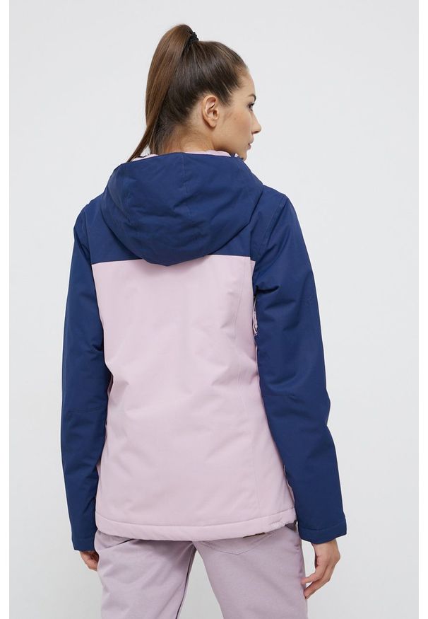 Roxy - Kurtka przeciwdeszczowa. Okazja: na co dzień. Kolor: różowy. Materiał: materiał. Wzór: gładki. Styl: casual