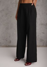 Renee - Czarny Komplet z Bawełną w Garniturowym Stylu Kamizelka i Spodnie Meloreida. Kolor: czarny. Materiał: bawełna. Wzór: gładki #3