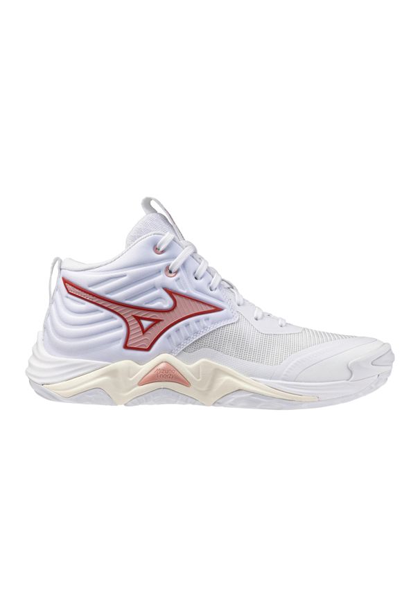 Damskie buty halowe Mizuno Wave Momentum Elite Mid. Kolor: biały. Model: Mizuno Wave. Sport: siatkówka