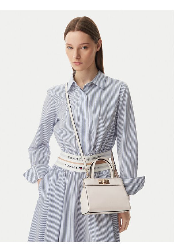 TOMMY HILFIGER - Tommy Hilfiger Torebka Th Modern Mini Satchel AW0AW18726 Kremowy. Kolor: kremowy. Materiał: skórzane