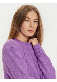 Brave Soul Sweter LK-248CARRY Fioletowy Regular Fit. Kolor: fioletowy. Materiał: syntetyk