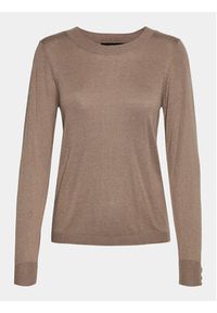 Vero Moda Sweter Silky 10268010 Brązowy Regular Fit. Kolor: brązowy. Materiał: syntetyk, wiskoza #2