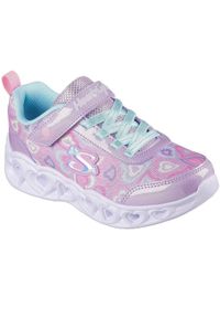 skechers - Adidasy Skechers Heart Lights - Boogie Love, Dzieci. Okazja: na uczelnię. Kolor: fioletowy. Materiał: materiał. Model: Skechers Sport. Sport: joga i pilates