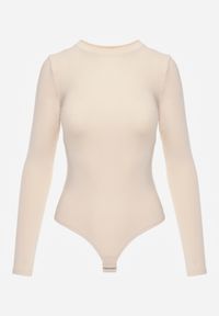 Renee - Beżowe Body Glorya. Kolor: beżowy. Długość rękawa: długi rękaw. Długość: długie. Styl: klasyczny #3