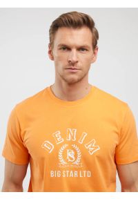 Big-Star - Koszulka męska z nadrukiem pomaraŅczowa Bester 703. Okazja: na co dzień. Kolor: pomarańczowy. Materiał: bawełna, jeans. Wzór: nadruk. Styl: klasyczny, casual, wakacyjny #2