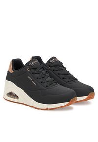 skechers - Skechers Sneakersy UNO Wedge - Hi Steps (177520-BBK) 177520/BLK Czarny. Kolor: czarny. Materiał: skóra #3