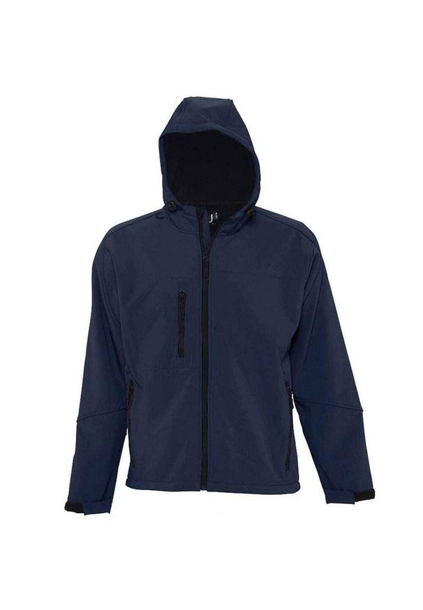 SOL'S - Męska Kurtka Soft Shell Replay Z Kapturem. Typ kołnierza: kaptur. Kolor: niebieski. Sport: turystyka piesza