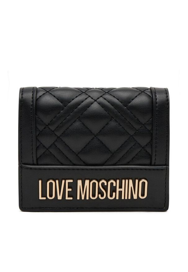 Love Moschino - LOVE MOSCHINO Mały Portfel Damski JC5601PP1MLA0000 Czarny. Kolor: czarny. Materiał: skóra