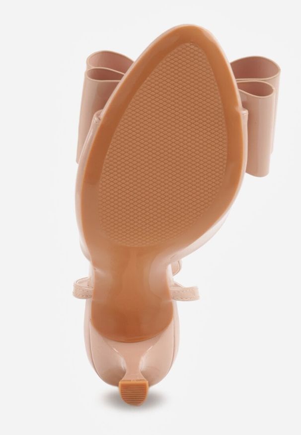 Renee - Beżowe Lakierowane Sandały z Kokardkami Orimoni. Okazja: na randkę, na imprezę. Zapięcie: sprzączka. Kolor: beżowy. Materiał: lakier. Obcas: na obcasie. Styl: elegancki, klasyczny. Wysokość obcasa: średni