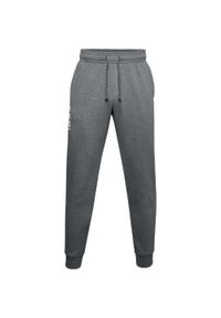 Under Armour - Spodnie Do Joggingu Męskie Polar Z Powtarzającym Się Logo Rival. Kolor: szary. Materiał: polar. Sport: bieganie