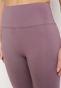Born2be - Fioletowe Legginsy Sportowe z Wysokim Stanem Pierra. Okazja: do pracy. Stan: podwyższony. Kolor: fioletowy. Długość: długie. Styl: sportowy #3