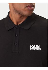 Karl Lagerfeld - KARL LAGERFELD Polo 745780 561235 Czarny Regular Fit. Typ kołnierza: polo. Kolor: czarny. Materiał: bawełna #3