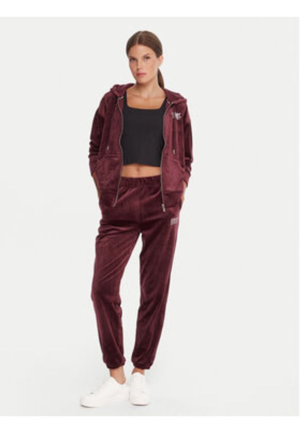DKNY Sport Bluza DP5J9634 Bordowy Regular Fit. Kolor: czerwony. Materiał: syntetyk. Styl: sportowy