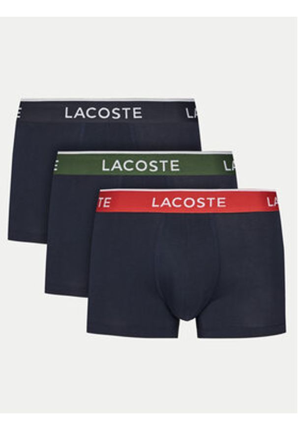 Lacoste Komplet 3 par bokserek 5H1297 Granatowy. Kolor: niebieski. Materiał: bawełna