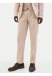 Jack & Jones - Jack&Jones Chinosy Riviera 12228724 Beżowy Slim Fit. Kolor: beżowy. Materiał: bawełna