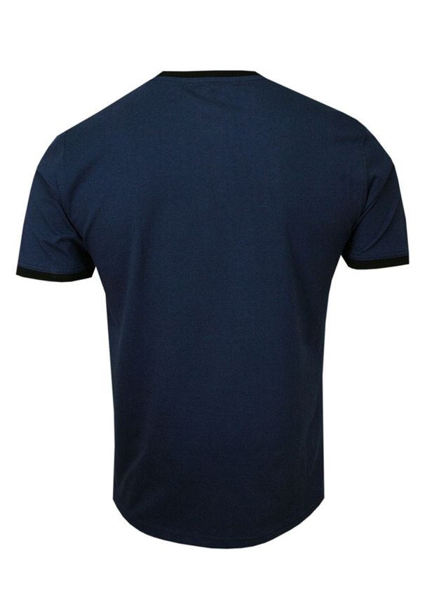 Pako Jeans - Granatowy Bawełniany T-Shirt -PAKO JEANS- Męski, z Napisami, Nadrukiem, Okrągły Dekolt, Krótki Rękaw. Okazja: na co dzień. Kolor: niebieski. Materiał: bawełna. Długość rękawa: krótki rękaw. Długość: krótkie. Wzór: nadruk. Styl: casual