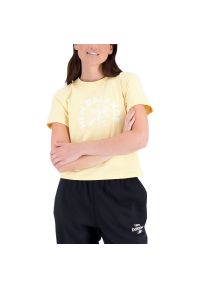 Koszulka New Balance WT31554RAW - żółte. Kolor: żółty. Materiał: materiał, bawełna. Długość rękawa: krótki rękaw. Długość: krótkie