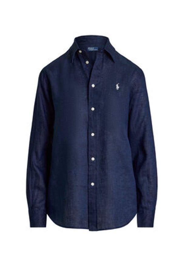 Polo Ralph Lauren Koszula 211970730519 Granatowy Classic Fit. Typ kołnierza: polo. Kolor: niebieski. Materiał: len