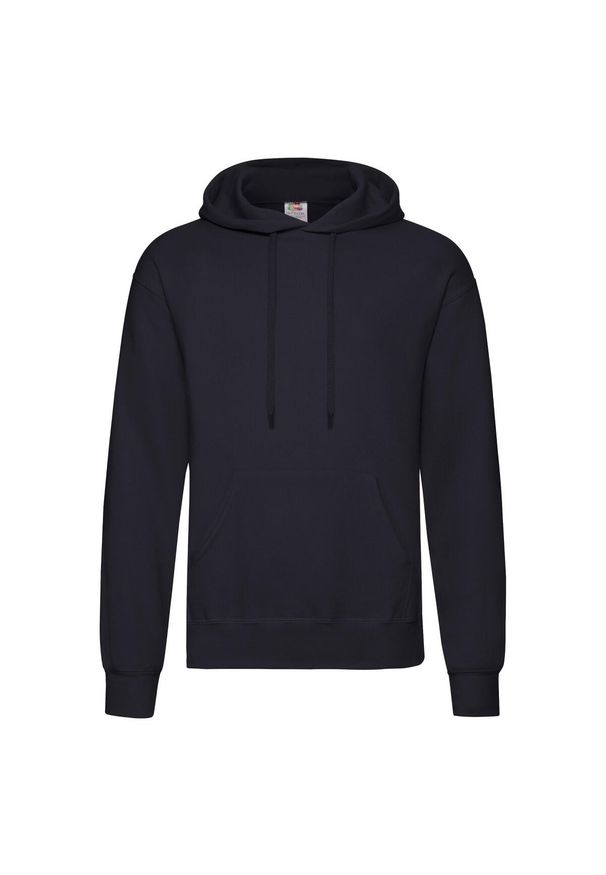 FRUIT OF THE LOOM - Męska Klasyczna Bluza Z Kapturem. Typ kołnierza: kaptur. Kolor: niebieski