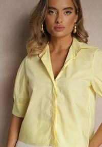 Renee - Żółta Koszula z Bawełny z Bufiastymi Rękawami Silanira. Okazja: na co dzień. Kolor: żółty. Materiał: bawełna. Styl: elegancki, casual #4