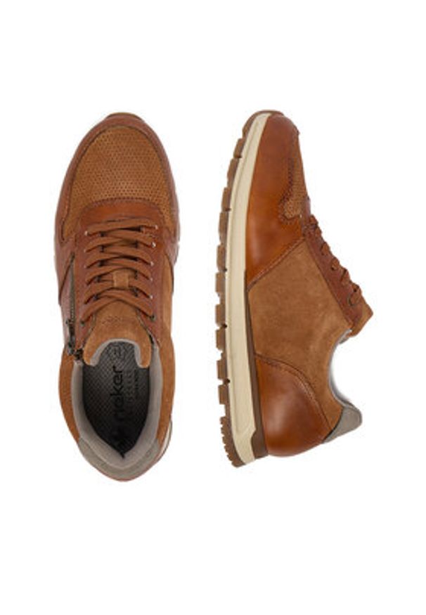 Rieker Sneakersy B0505-24 Brązowy. Kolor: brązowy. Materiał: skóra