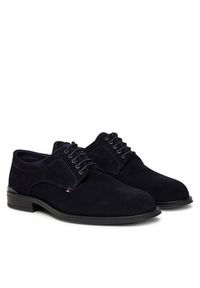 TOMMY HILFIGER - Tommy Hilfiger Półbuty Corporate Derby FM0FM05582 Granatowy. Kolor: niebieski. Materiał: skóra, zamsz #4