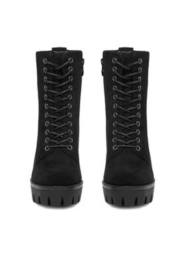 DeeZee Botki 23756-4-BLACK SU Czarny. Kolor: czarny. Materiał: materiał