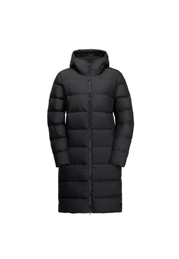Kurtka uniwersalna damska Jack Wolfskin 12041336000. Typ kołnierza: kaptur. Kolor: czarny. Materiał: syntetyk. Długość: długie. Sport: turystyka piesza