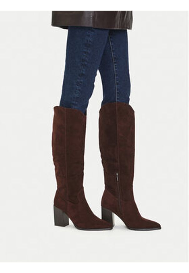 Jenny - JENNY Kozaki CEO-HY2518-1 Brązowy. Kolor: brązowy. Materiał: materiał