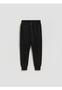 Reserved - Bawełniane joggery - czarny. Kolor: czarny. Materiał: bawełna #1
