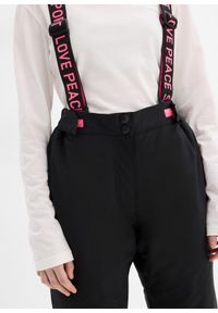 bonprix - Spodnie narciarskie ze zdejmowanymi szelkami, wodoodporne. Kolor: czarny #2