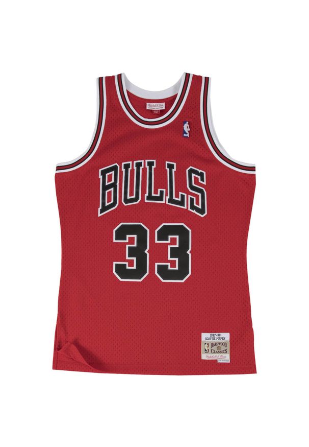 Koszulka męska koszykarska Mitchell & Ness Chicago Bulls NBA Pippen czerwona. Kolor: czerwony. Sport: piłka nożna