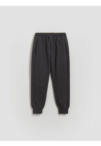 Reserved - Bawełniane joggery - ciemnoszary. Kolor: szary. Materiał: bawełna