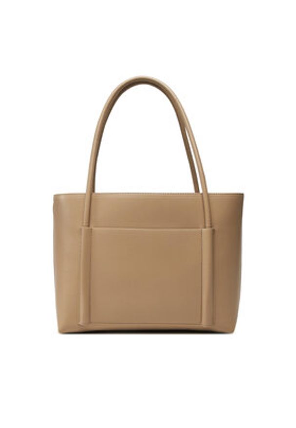 Calvin Klein Torebka Ck Linn Medium Shopper K60K613110 Beżowy. Kolor: beżowy. Materiał: skórzane