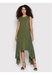 Liu Jo Sport Sukienka codzienna TA2180 J0088 Zielony Regular Fit. Okazja: na co dzień. Kolor: zielony. Materiał: bawełna. Typ sukienki: proste, sportowe. Styl: sportowy, casual