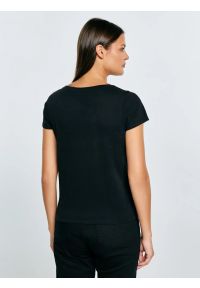 Big-Star - Koszulka damska z logo BIG STAR z cyrkonii czarna Avra 906. Kolor: czarny #6