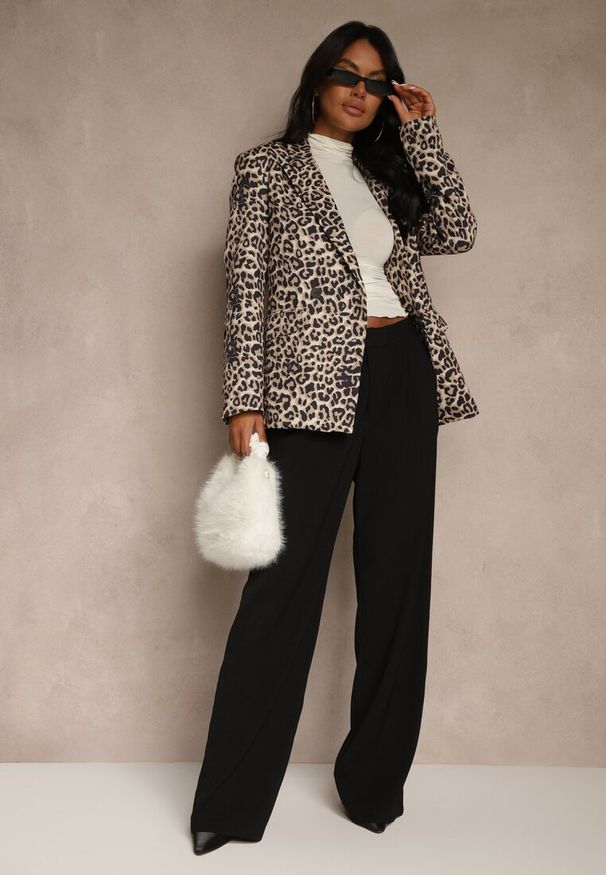 Renee - Panterkowa Klasyczna Marynarka Dwurzędowa Clarora. Okazja: na co dzień, na spotkanie biznesowe. Styl: klasyczny