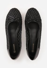 Born2be - Czarne Siateczkowe Balerinki z Plecioną Cholewką z Kokardką Lilinrelle. Okazja: na co dzień. Kolor: czarny. Materiał: jeans. Szerokość cholewki: normalna. Styl: casual, klasyczny, elegancki #2