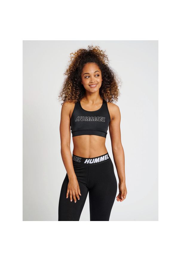 Damski biustonosz sportowy Hummel TE Tola. Kolor: czarny. Materiał: jersey. Sport: fitness